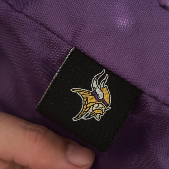Vintage Reversible 90s Minnesota Vikings Jacket Nylon Fleece NFL Embroidered - Picture 7 of 16